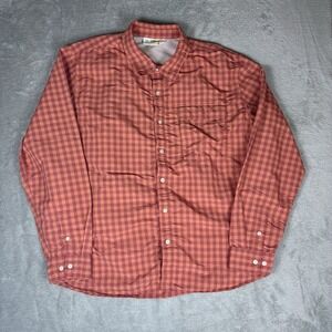 Exofficio Men's Shirt Insect Shield Long Sleeve Button Up XL Plaid Orange